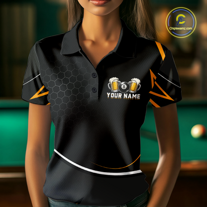 Custom Beer 8 Ball Billiard Shirt for Women Billiard Team Jersey Billiard League Billiard Uniform NNT187