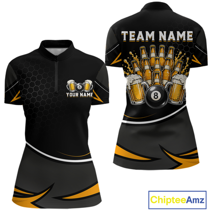 Custom Beer 8 Ball Billiard Shirt for Women Billiard Team Jersey Billiard League Billiard Uniform NNT187