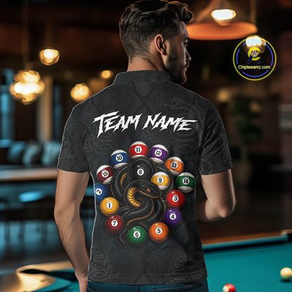 Custom Snake Yin Yang 8 Ball 9 Ball Billiard Shirt for Men Billiard Team Jersey Billiard League NNT185