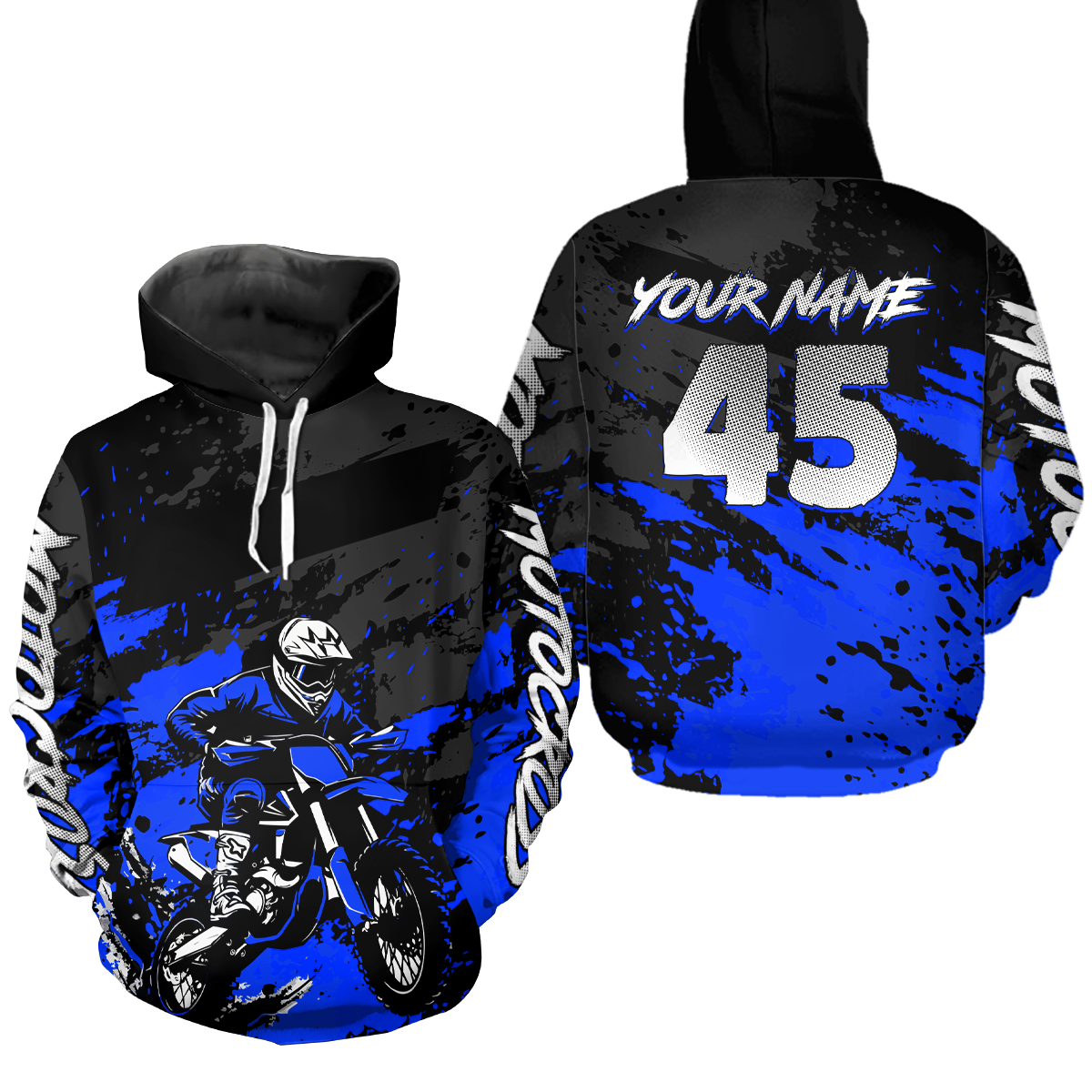 Custom Blue Youth Motocross Hoodie Jersey Kid Men Women Dirt Bike Motorcycle Hoodie HOT35