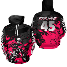 Load image into Gallery viewer, Custom Pink Youth Motocross Hoodie Jersey Kid Men Women Dirt Bike Motorcycle Hoodie HOT35