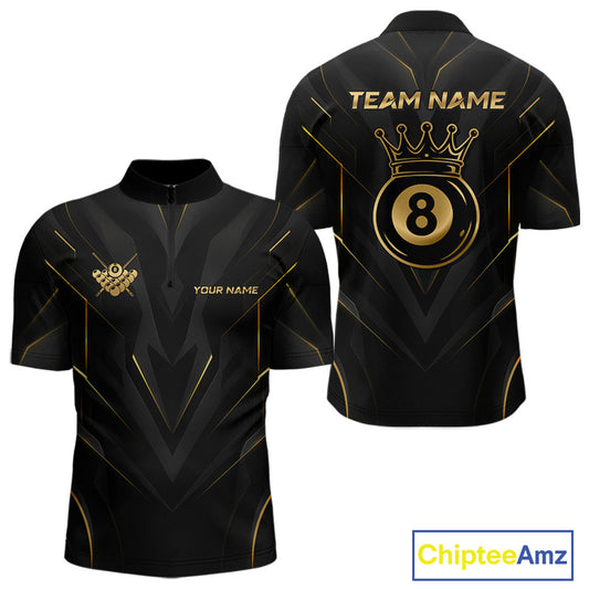 Black and gold sports jersey with customizable text on a white background