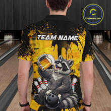 Load image into Gallery viewer, Custom Beer Raccoon Bowling Jersey for Men Bowling Polo &amp; 1/4 Zip Bowling Team Shirts HNT270