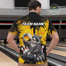 Load image into Gallery viewer, Custom Beer Raccoon Bowling Jersey for Men Bowling Polo &amp; 1/4 Zip Bowling Team Shirts HNT270