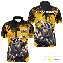 Load image into Gallery viewer, Custom Beer Raccoon Bowling Jersey for Men Bowling Polo &amp; 1/4 Zip Bowling Team Shirts HNT270