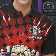 Load image into Gallery viewer, Custom Red Funny Beer Bowling Jersey for Men Bowling Team Shirts Polo &amp; 1/4 Zip HNT187