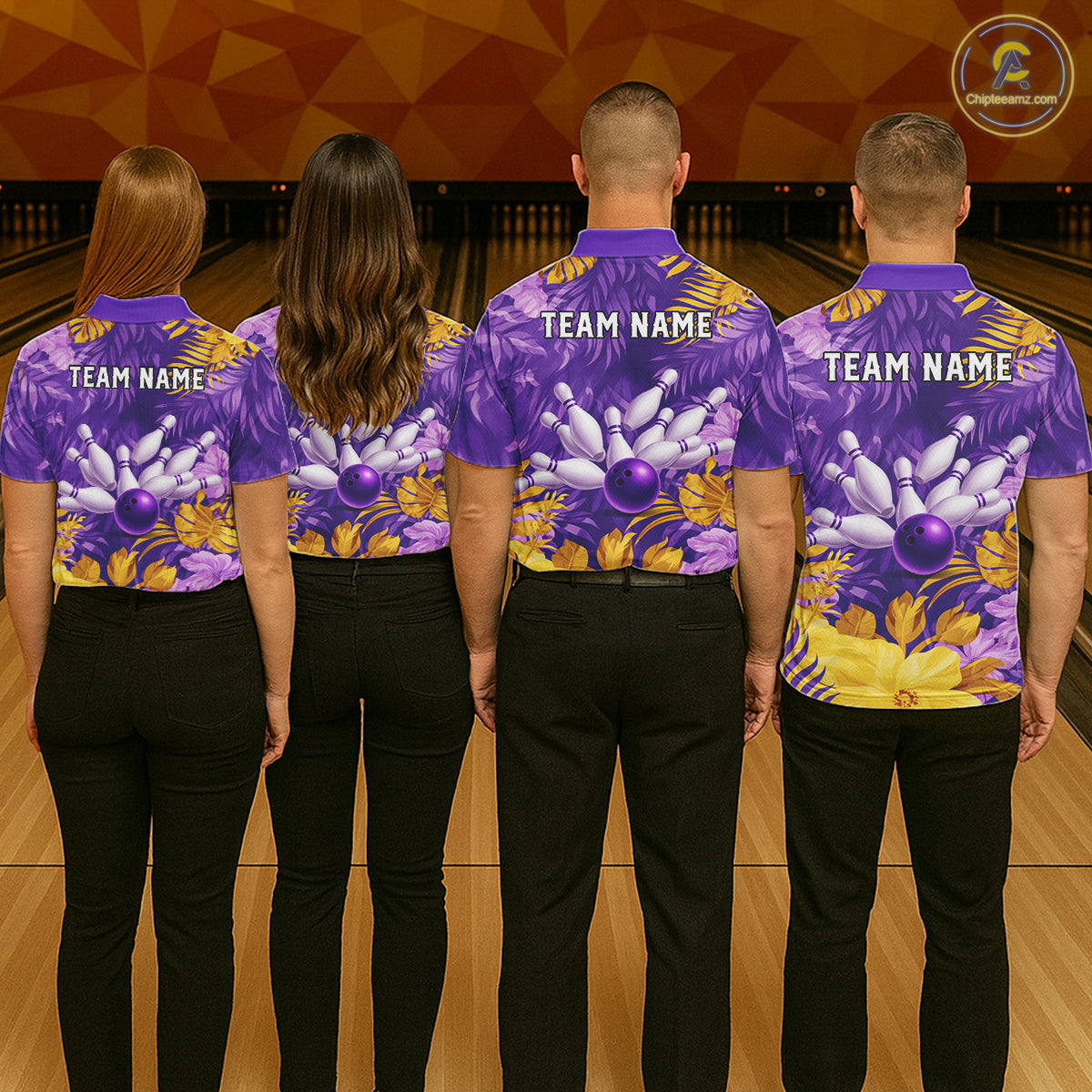 Custom Flowers Bowling Jersey for Women Polo & 1/4 Zip Bowling Team Shirts Bowling League HNT213