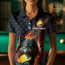 Load image into Gallery viewer, Custom US Wolf 8 9 Ball Yin Yang Billiard Shirts for Women Billiard Team Shirts Billiard League Polo &amp; 1/4 Zip NNT92
