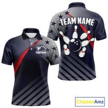 Load image into Gallery viewer, Custom US Flag Bowling Jersey for Men Bowling Team Shirts Bowling Uniform Polo &amp; 1/4 Zip HNT165