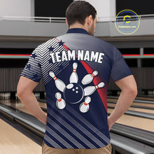 Load image into Gallery viewer, Custom US Flag Bowling Jersey for Men Bowling Team Shirts Bowling Uniform Polo &amp; 1/4 Zip HNT165