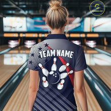 Load image into Gallery viewer, Custom US Flag Bowling Jersey for Women Bowling Team Shirts Bowling Uniform Polo &amp; 1/4 Zip HNT165