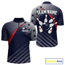Load image into Gallery viewer, Custom US Flag Bowling Jersey for Men Bowling Team Shirts Bowling Uniform Polo &amp; 1/4 Zip HNT165