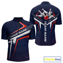 Load image into Gallery viewer, Custom Bowling Jersey for Men Bowling Team Shirts Bowling League Uniform Polo &amp; 1/4 Zip HNT171