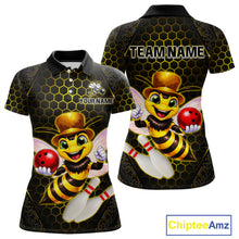 Load image into Gallery viewer, Custom Funny Bee Bowling Jersey for Women Bowling Team Shirts Bowling League Polo &amp; 1/4 Zip HNT188