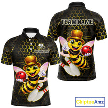 Load image into Gallery viewer, Custom Funny Bee Bowling Jersey for Men Bowling Team Shirts Bowling League Polo &amp; 1/4 Zip HNT188
