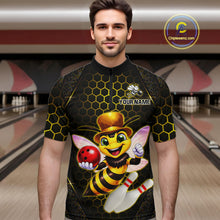 Load image into Gallery viewer, Custom Funny Bee Bowling Jersey for Men Bowling Team Shirts Bowling League Polo &amp; 1/4 Zip HNT188