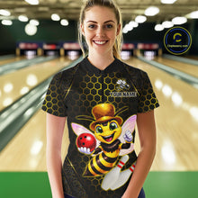 Load image into Gallery viewer, Custom Funny Bee Bowling Jersey for Women Bowling Team Shirts Bowling League Polo &amp; 1/4 Zip HNT188
