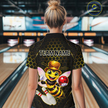 Load image into Gallery viewer, Custom Funny Bee Bowling Jersey for Women Bowling Team Shirts Bowling League Polo &amp; 1/4 Zip HNT188