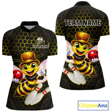 Load image into Gallery viewer, Custom Funny Bee Bowling Jersey for Women Bowling Team Shirts Bowling League Polo &amp; 1/4 Zip HNT188