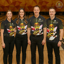 Load image into Gallery viewer, Custom Funny Bee Bowling Jersey for Women Bowling Team Shirts Bowling League Polo &amp; 1/4 Zip HNT188