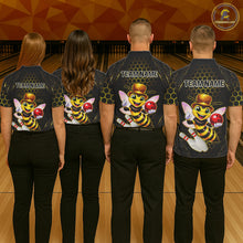 Load image into Gallery viewer, Custom Funny Bee Bowling Jersey for Women Bowling Team Shirts Bowling League Polo &amp; 1/4 Zip HNT188