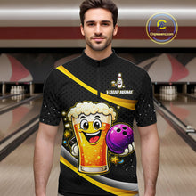 Load image into Gallery viewer, Custom Funny Beer Bowling Bowling Jersey for Men Bowling Team Shirts Polo &amp; 1/4 Zip HNT190