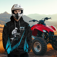 Load image into Gallery viewer, Turquoise Atv Motocross Hoodie For Adult&amp;Kid Upf30+ Pink Quad Bike Shirt Off-Road Atv Mx Racing NHN013