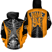 Load image into Gallery viewer, Personalized Orange Atv Racing Hoodie Custom Name &amp; Number Quad Bike Rider Motocross Shirt For Men Women  NHN002