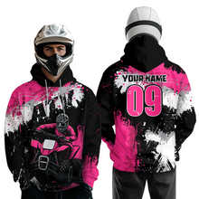 Load image into Gallery viewer, Pink Girls ATV Motocross Hoodie Personalized Upf30+ Adult&amp;Kid Quad Bike Shirt Atv Mx Off-Road Extreme NHN003