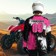 Load image into Gallery viewer, Pink ATV Motocross Jersey Personalized UPF30+ Adult&amp;Kid Quad Bike Shirt Atv Mx Off-Road Dirt Bike NHN003