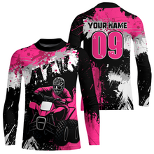 Load image into Gallery viewer, Pink ATV Motocross Jersey Personalized UPF30+ Adult&amp;Kid Quad Bike Shirt Atv Mx Off-Road Dirt Bike NHN003