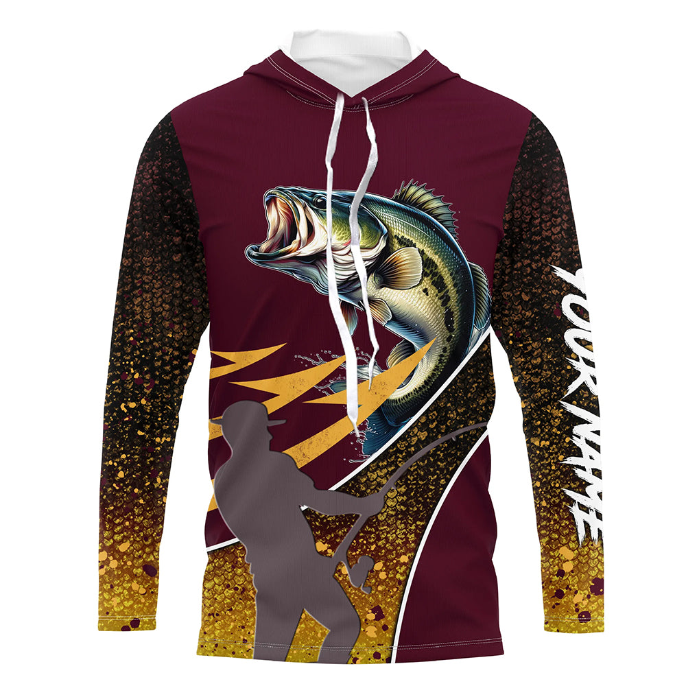 Bass Fishing Hook Jerseys Fisherman Performance Custom Name Fishing UV Shirts TTN04