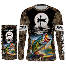 Load image into Gallery viewer, Bass Fishing Fisherman in boat Custom Name 3D Tournament Fishing Shirts UV Protection TTN87