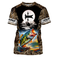 Load image into Gallery viewer, Bass Fishing Fisherman in boat Custom Name 3D Tournament Fishing Shirts UV Protection TTN87