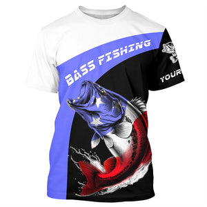 Bass Fishing American Flag Custom Name 3D shirt, Patriotic Bass Fishing jerseys for fisherman TTN48