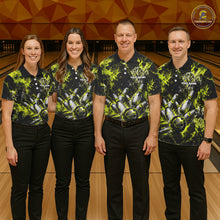 Load image into Gallery viewer, Neon Yellow Women’s Bowling Shirt Custom Bowling Team Jersey Polo &amp; Quarter Zip TTN130