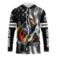 Load image into Gallery viewer, American Flag Bass Fishing Custom long sleeve Fishing Shirts for men, Bass Fishing jerseys TTV145