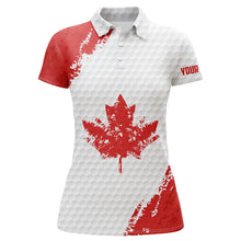 Load image into Gallery viewer, Womens golf polo shirts Red Canada flag maple leaf custom team golf shirts, Canadian patriot golf tops TTV119