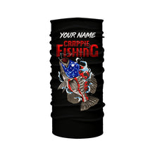 Load image into Gallery viewer, Crappie Fishing American Flag Custom Long Sleeve Fishing Shirts Hooked on Freedom TTV75