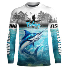 Load image into Gallery viewer, Marlin Fishing 3D UV protection quick dry customize name long sleeves shirt 30+ TTV37