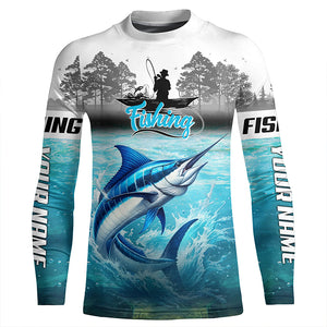 Marlin Fishing 3D UV protection quick dry customize name long sleeves shirt 30+ TTV37