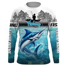 Load image into Gallery viewer, Marlin Fishing 3D UV protection quick dry customize name long sleeves shirt 30+ TTV37