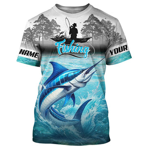 Marlin Fishing 3D UV protection quick dry customize name long sleeves shirt 30+ TTV37