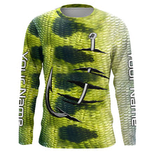 Load image into Gallery viewer, Bass Fish scale Fish hook Custom Long Sleeve Fishing Shirts UV Protection TTV88