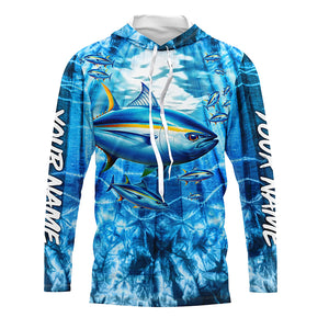 Tuna fishing custom blue sea wave ocean camo fishing tournament long sleeve fishing shirts TTV94