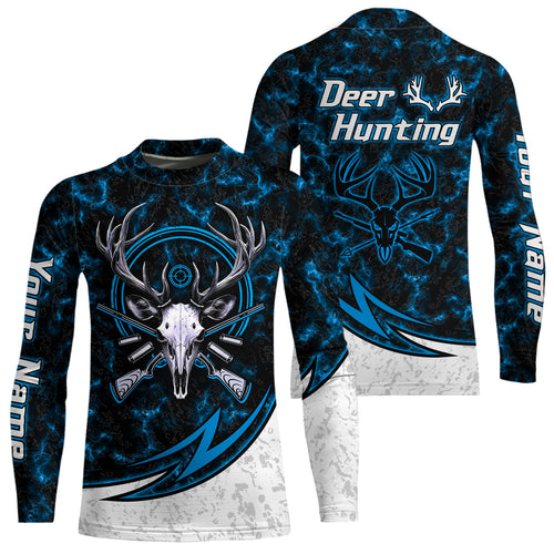 Personalized Deer Hunting Shirts Custom Camouflage Style Trendy Hunters Clothing For Men And Women | Blue YYD0056