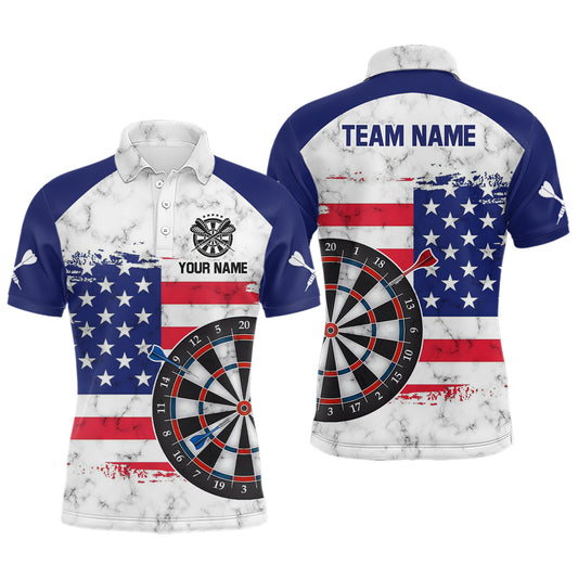 American Flag Target Darts Polo Shirt Custom Darts Shirts For Men Dart Jersey YYD0059