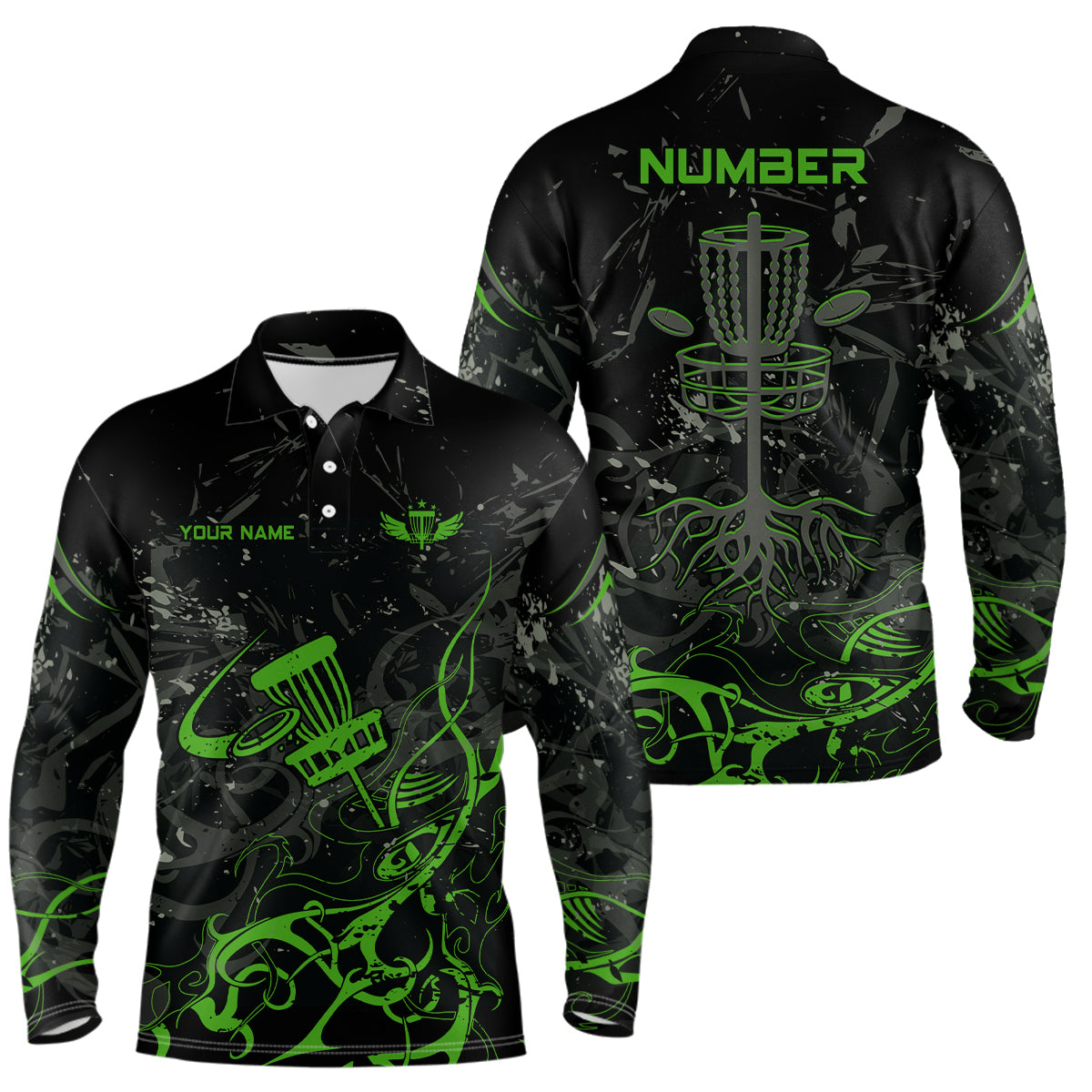 Colors Camo Black Mens Disc Golf Polo Shirts Custom Disc Golf Basket Tree Personalized Golf Gifts For Men TY2