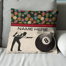 Load image into Gallery viewer, Playing Vintage 8-Ball Billiards Custom Pillow YYD0009