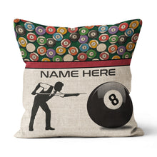 Load image into Gallery viewer, Playing Vintage 8-Ball Billiards Custom Pillow YYD0009